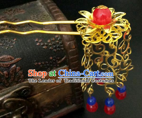 Traditional Chinese Ancient Wedding Hair Accessories Golden Hairpins for Women