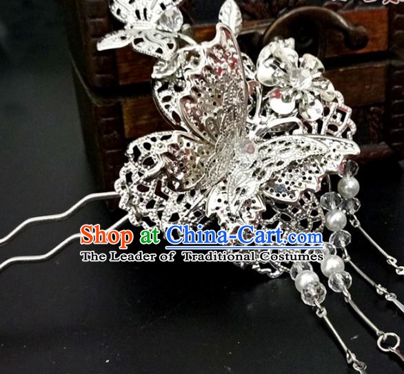 Traditional Chinese Ancient Wedding Hair Accessories Butterfly Hairpins for Women