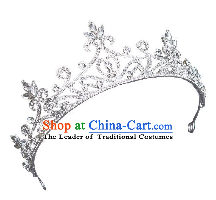 Handmade Bride Wedding Hair Accessories Princess Crystal Royal Crown for Women
