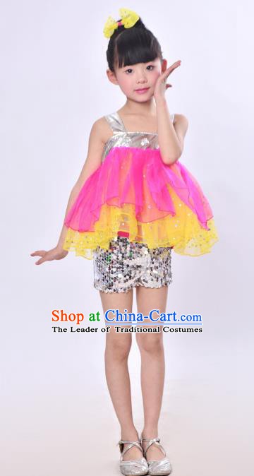 Traditional Chinese Modern Dance Costume Opening Dance Uniforms for Kids
