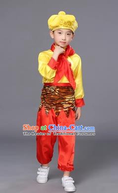 Top Grade Children Stage Performance Costume, Professional Cosplay Monkey King Classical Dance Clothing for Kids
