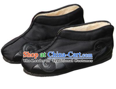 Chinese Traditional Handmade Tai Chi Cloth Shoes Black Boots Martial Arts Shoes Kung Fu Shoes for Men