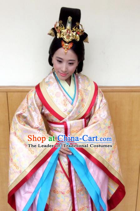 Traditional Chinese Ancient Qin Kingdom Imperial Concubine Jing Embroidered Replica Costume for Women