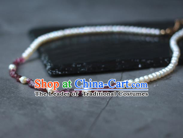 Traditional Chinese Ancient Handmade Hanfu Pearls Necklace for Women