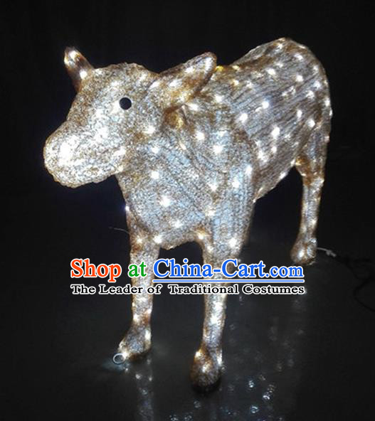Traditional Handmade Chinese Zodiac Ox Electric LED Lights Lamps Lamp Decoration