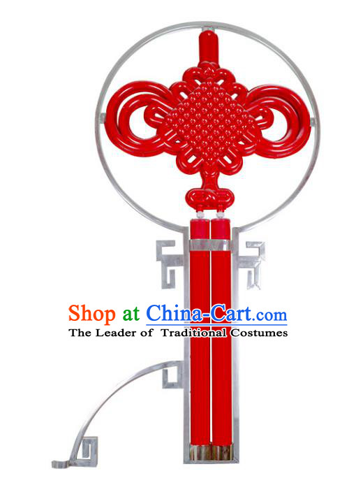 Traditional Handmade Chinese Red Lanterns Spring Festival Chinese Knots Electric LED Lights Street Light Lamp Decoration