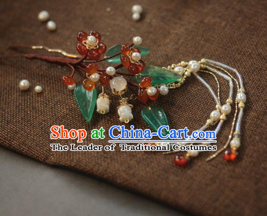 Traditional Chinese Ancient Hair Clip Hair Accessories Handmade Hanfu Tassel Hairpins for Women
