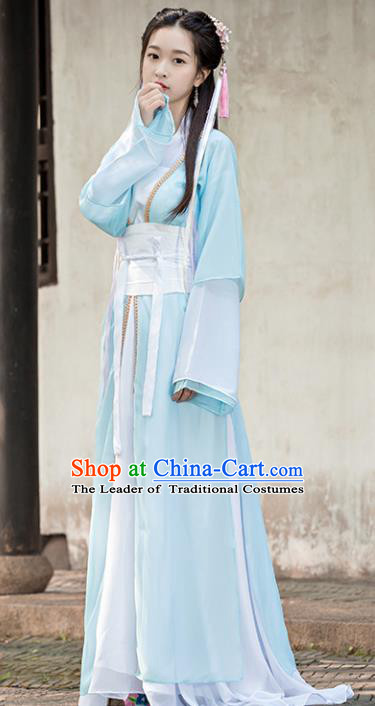 Traditional Chinese Ancient Swordswoman Costume Tang Dynasty Princess Hanfu Dress for Women