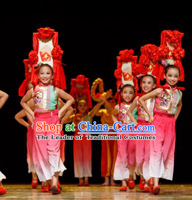 Chinese Traditional Folk Dance Costume, Children Classical Dance Clothing for Kids