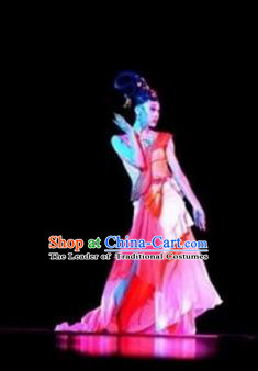 Traditional Chinese Classical Gossamer Dance Costume, Folk Dance Umbrella Dance Clothing for Women