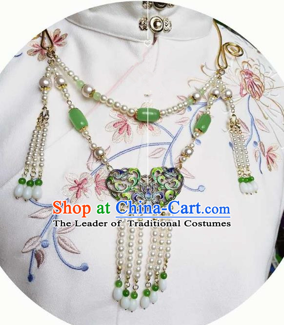 Chinese Traditional Ancient Accessories Classical Tassel Necklace Hanfu Handmade Necklet for Women