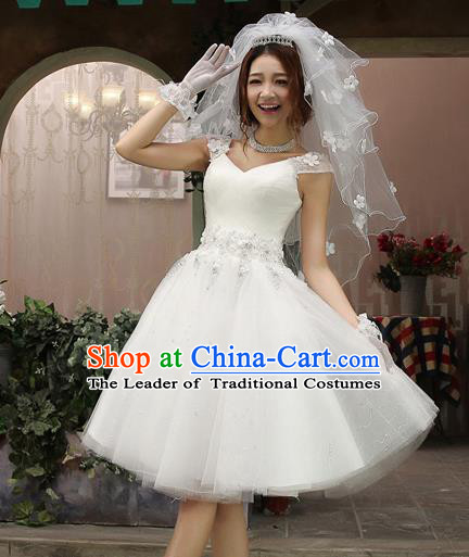 Top Grade Advanced Customization Wedding Dress Bridal Veil Short Dress Princess Dress Wedding Gown Costume for Women