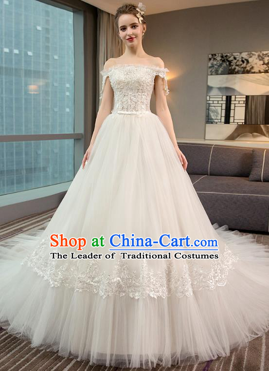 Top Grade Wedding Costume Evening Dress Advanced Customization Mullet Dress Compere Bridal Full Dress for Women