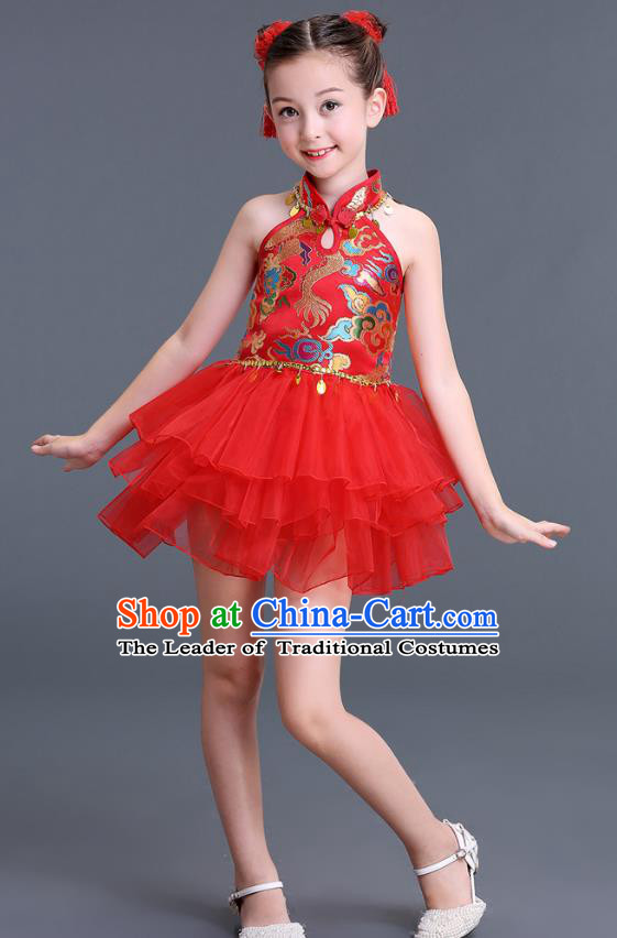Children Stage Performance Costume Catwalks Folk Dance Clothing Classical Dance Dress