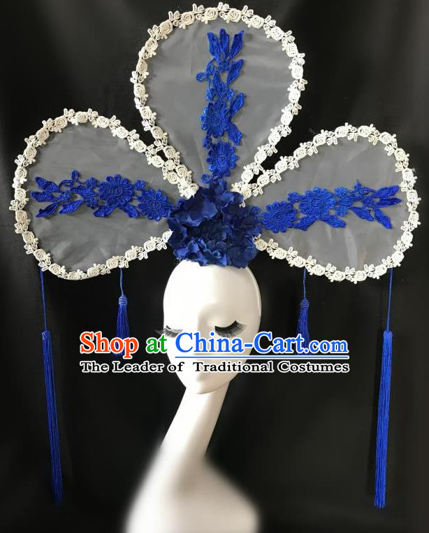 Top Grade Chinese Traditional Catwalks Hair Accessories Exaggerated Palace Pincess Headdress Halloween Modern Fancywork Headwear
