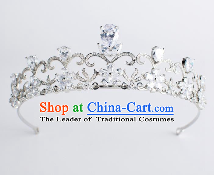 Baroque Bride Hair Accessories Classical Wedding Hair Clasp Zircon Imperial Crown Headwear for Women