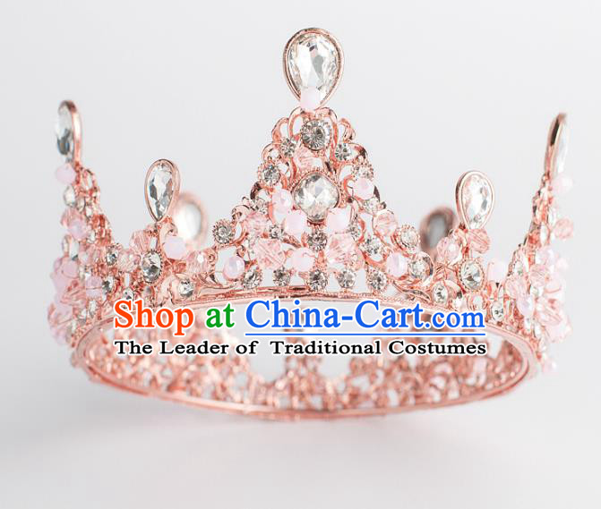 Baroque Bride Hair Accessories Crystal Beads Royal Crown Wedding Princess Classical Imperial Crown for Women