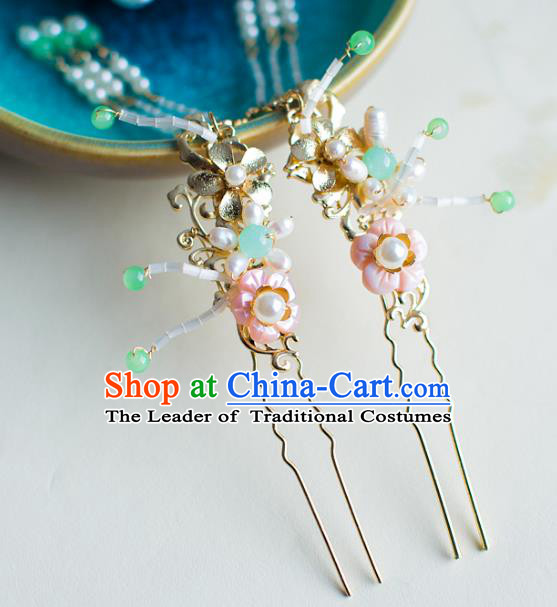 Chinese Traditional Palace Hair Accessories Xiuhe Suit Hair Clip Ancient Tassel Hairpins for Women