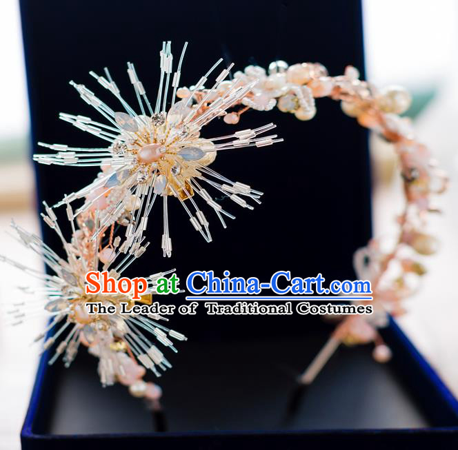 Top Classical Bride Hair Accessories Wedding Pearls Hair Clasp Royal Crown Headwear for Women