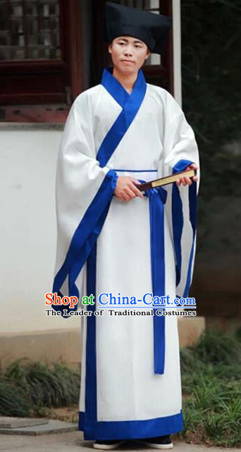 Chinese Han Dynasty Scholar Traditional Hanfu Ancient Swordsman Costume for Men