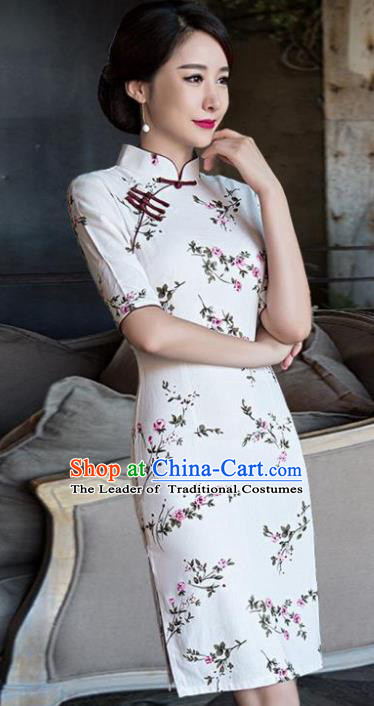 Top Grade Chinese Elegance Qipao Dress National Costume Traditional Mandarin Cheongsam for Women