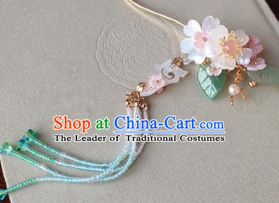 Traditional Handmade Chinese Ancient Classical Hair Accessories Flowers Step Shake Tassel Hairpins for Women