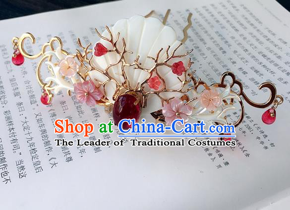 Traditional Handmade Chinese Ancient Classical Hair Accessories Hairpins Shell Hair Stick for Women