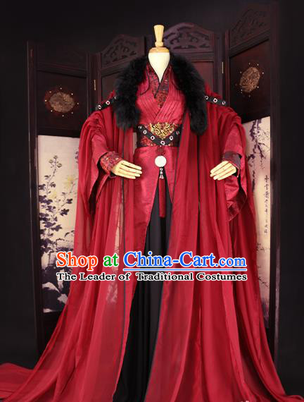 Chinese Ancient Royal Highness Embroidered Costume Swordsman Clothing for Men