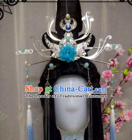 Chinese Traditional Handmade Princess Hair Accessories Ancient Hairpins Phoenix Coronet Headwear for Women