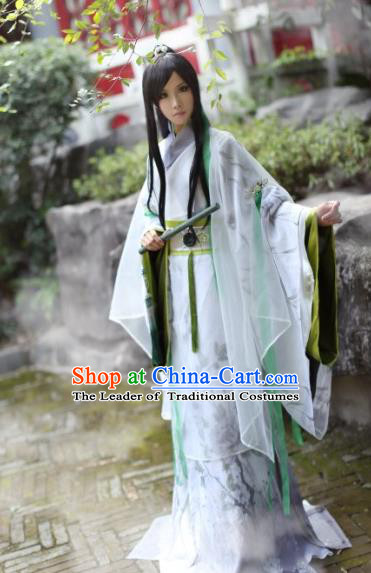 Chinese Ancient Nobility Childe Costume Cosplay Swordsman Clothing Jin Dynasty Knight Hanfu for Men