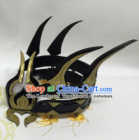 Chinese Traditional Handmade Swordsman Hair Accessories Ancient Knight Headwear for Men