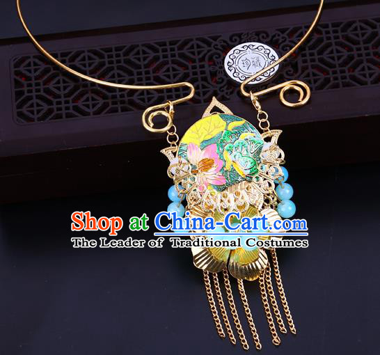 Traditional Chinese Jewelry Accessories Lotus Necklace Ancient Hanfu Necklet for Women