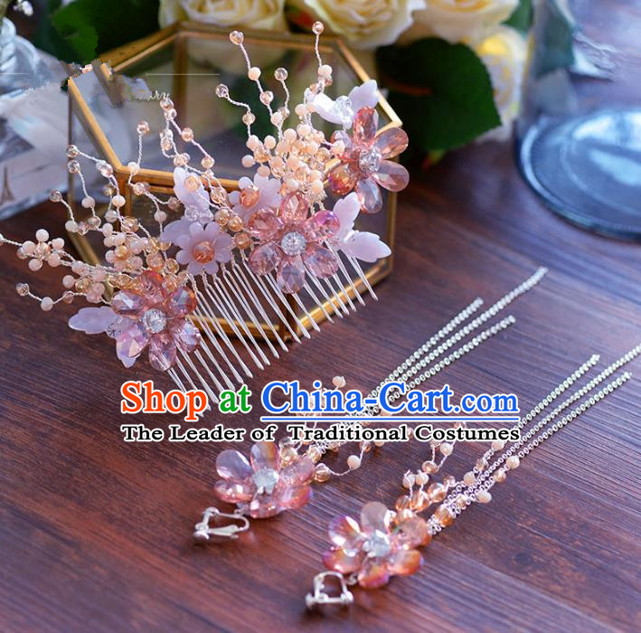 Chinese Traditional Handmade Hair Accessories Ancient Hair Comb and Earrings for Women