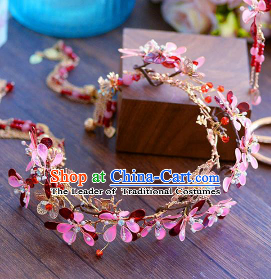 Top Grade Handmade Hair Accessories Chinese Bride Flowers Hair Clasp Garland for Women