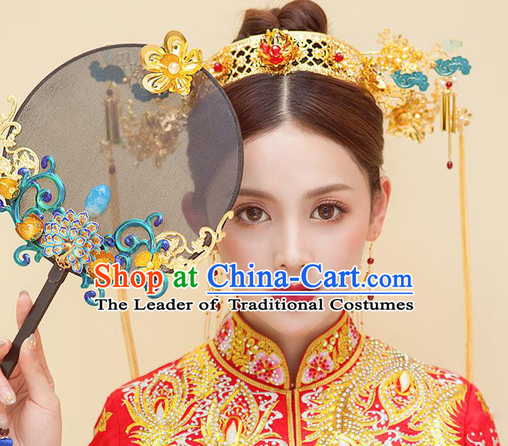 Chinese Ancient Hair Jewelry Accessories Hairpins Headwear Headdress Royal Crown for Women