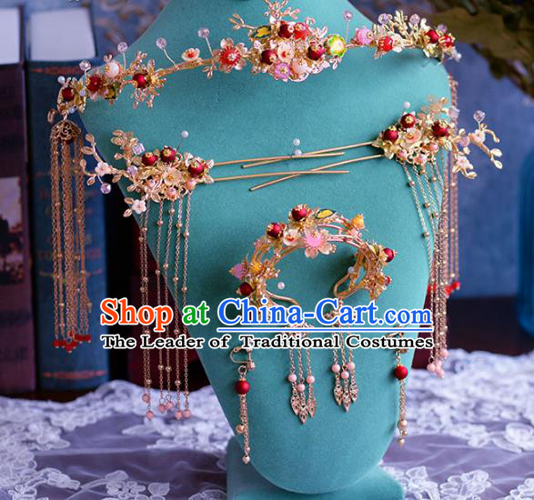 Ancient Chinese Handmade Hair Accessories Xiuhe Suit Hairpins Hair Clasp Complete Set for Women