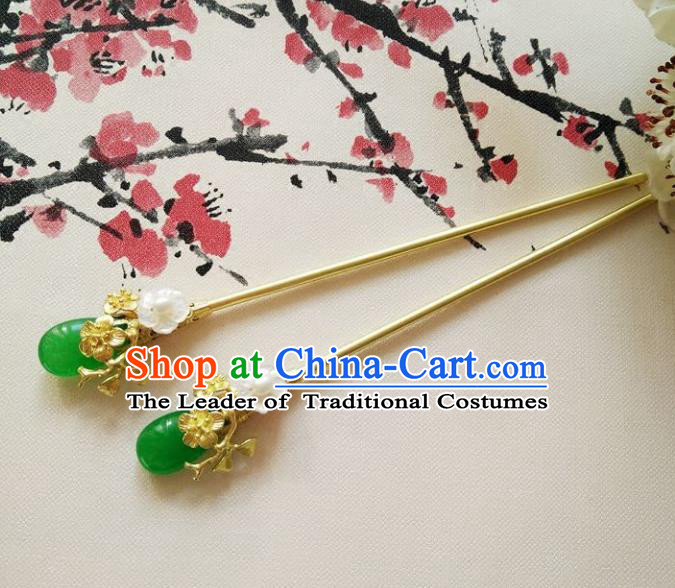 Chinese Ancient Handmade Hanfu Hair Clip Hair Accessories Classical Brass Hairpins for Women