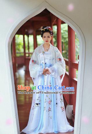 Chinese Ancient Song Dynasty Princess Dress Nobility Lady Embroidered Costume for Women