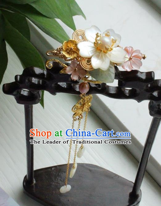 Chinese Ancient Handmade Shell Hair Claw Classical Hair Accessories Hanfu Hairpins for Women