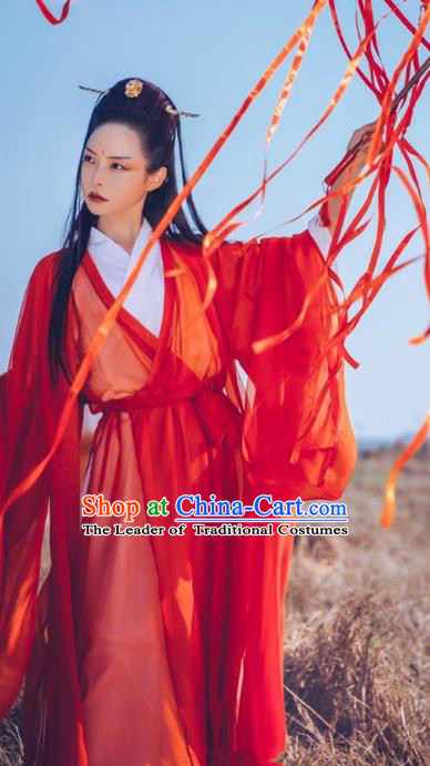Chinese Ancient Martial Arts Costumes Jin Dynasty Swordsman Hanfu Dress Clothing for Women