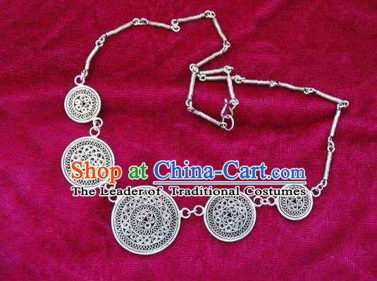Chinese Miao Nationality Ornaments Sliver Bracelet Traditional Hmong Brace Lace Jewelry for Women