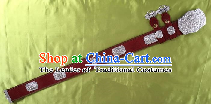 Traditional Chinese Mongol Nationality Waistband Mongolian Robe Leather Belts for Men