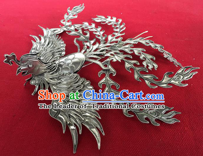 Chinese Traditional Miao Nationality Phoenix Hair Clip Hair Accessories Hairpins Headwear for Women