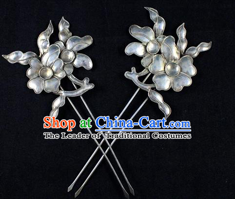Traditional Chinese Miao Nationality Hanfu Butterfly Flower Hairpins Hair Accessories for Women