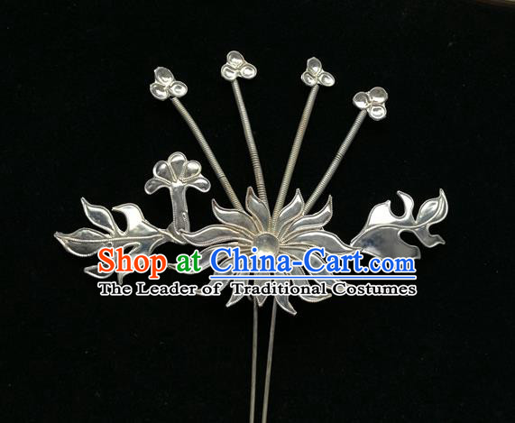 Traditional Chinese Miao Nationality Hair Accessories Chrysanthemum Hairpins for Women