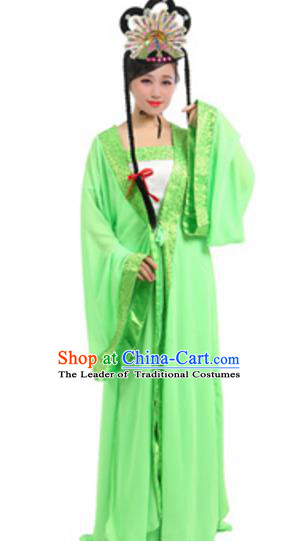Traditional Chinese Ancient Fairy Costume Song Dynasty Madam Green Snake Historical Clothing and Headpiece Complete Set