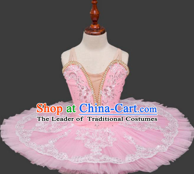 Top Grade Ballet Dance Costume Pink Bubble Dress Ballerina Dance Tu Tu Dancewear for Women