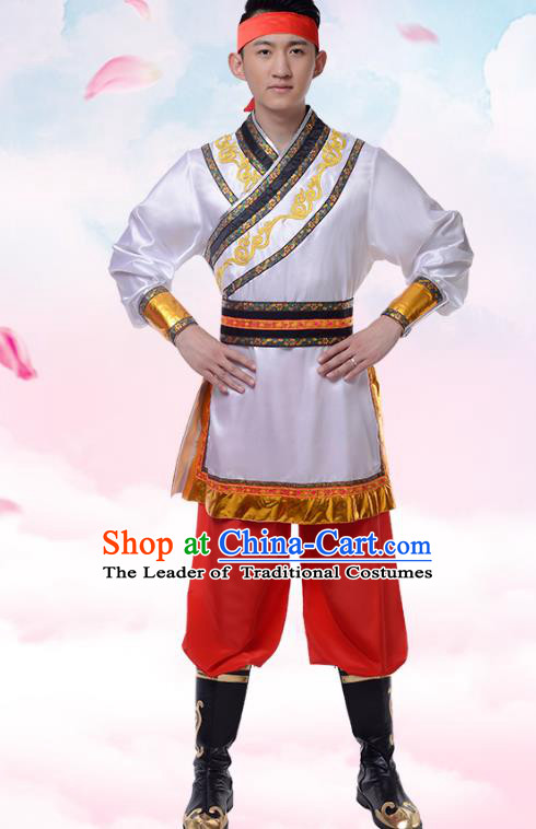 Traditional Chinese Mongols Nationality Clothing, China Mongolian Minority Dance Ethnic Costume for Men
