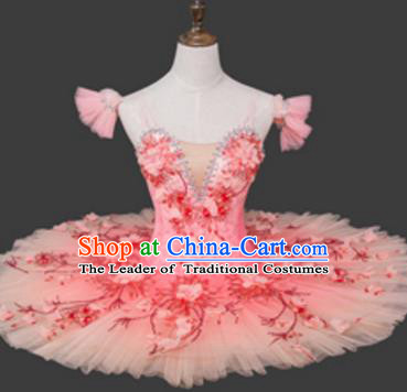 Top Grade Ballet Costume Pink Bubble Dress Ballerina Dance Tu Tu Dancewear for Women