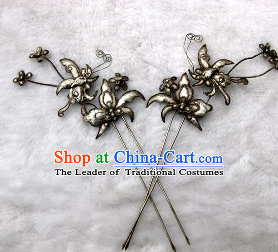 Chinese Traditional Miao Nationality Hair Clip Hair Accessories Butterfly Hairpins Headwear for Women